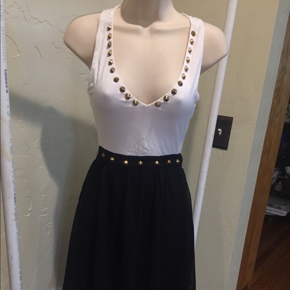 2b Bebe Hi-Low studded Dress, NWT